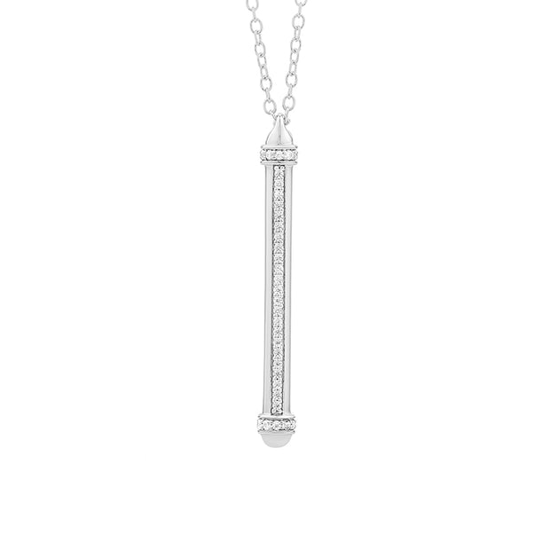 14k White Gold Diamond Smart Pendant, 0.12ctw