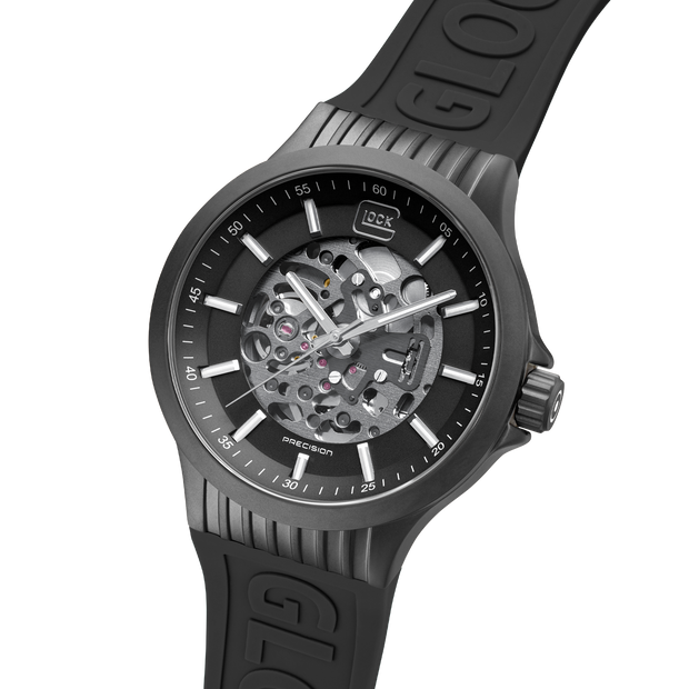 Glock Men's Stainless Steel Automatic Watch Gunmetal & Black GW-14-1-24