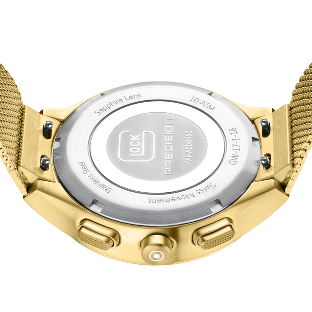 Glock Women's Stainless Steel Diamond Quartz Watch Gold & White GW-17-1-18