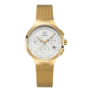 Glock Women's Stainless Steel Diamond Quartz Watch Gold & White GW-17-1-18