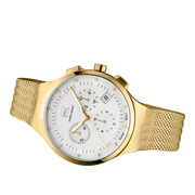 Glock Women's Stainless Steel Diamond Quartz Watch Gold & White GW-17-1-18