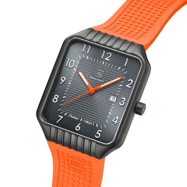 Glock Stainless Steel Quartz Watch Gunmetal & Orange GW-2-1-24