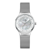 Glock Women's Stainless Steel Diamond Quartz Watch Silver/Mother of Pearl GW-28-1-18