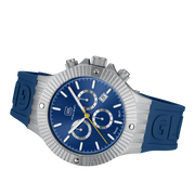 Glock Men's Stainless Steel Chronograph Quartz Watch Silver Tone/Blue DialGW-37-1-24