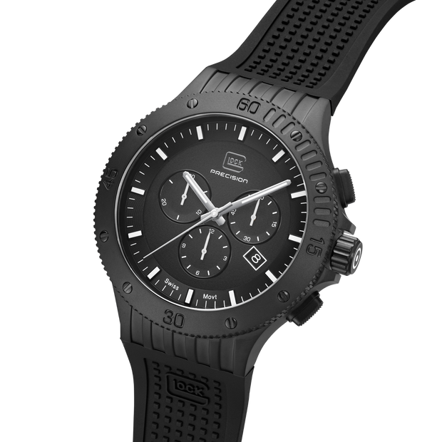 Glock Men's Black Stainless Steel Chronograph Quartz Watch GW-42-2-24