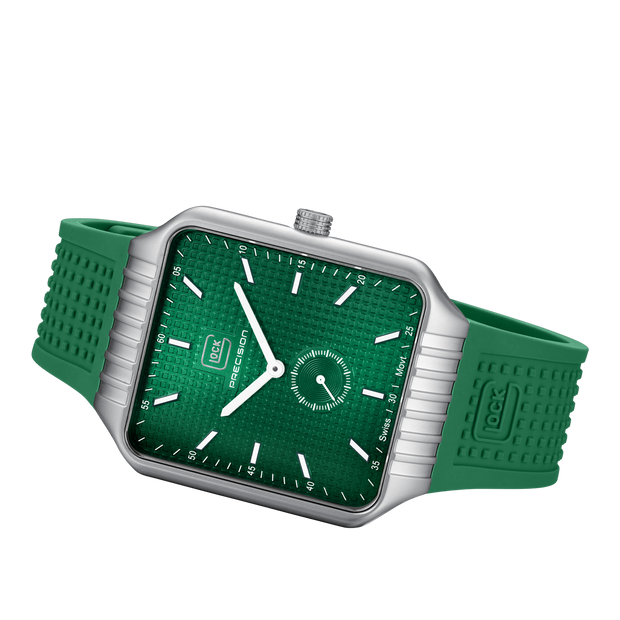 Glock Men's Stainless Steel Quartz Watch Silver & Green GW-5-1-24