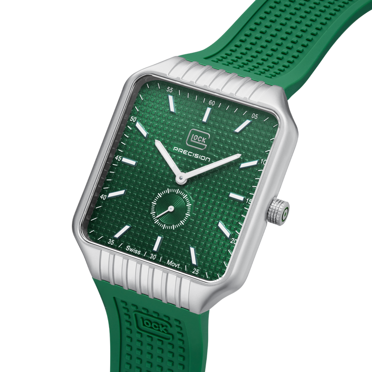 Glock Men's Stainless Steel Quartz Watch Silver & Green GW-5-1-24