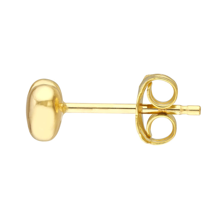 14K Yellow Gold Puffy Heart Stud Earrings