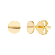 14K Yellow Gold 6mm Screw Stud Earrings