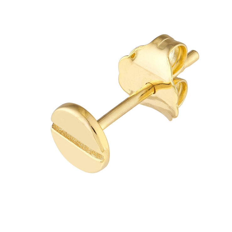 14K Yellow Gold 6mm Screw Stud Earrings