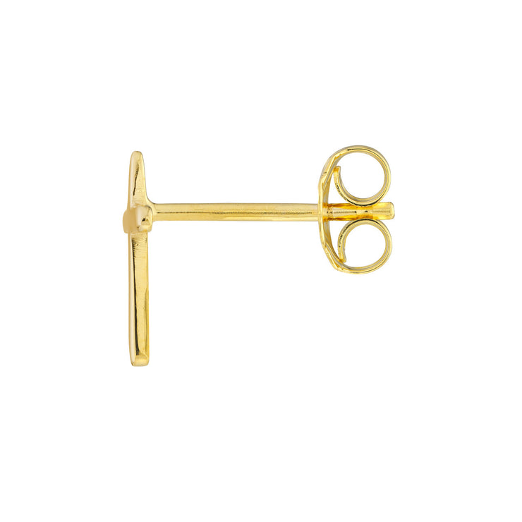 14k Yellow Gold Cross Stud Earrings