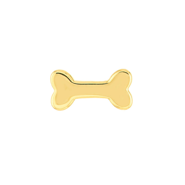 14k Yellow Gold Dog Bone Stud Earrings