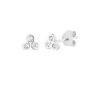 14K Gold 1/15tcw Diamond Trinity Stud Earrings