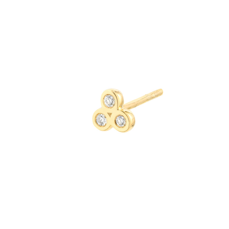 14K Gold 1/15tcw Diamond Trinity Stud Earrings