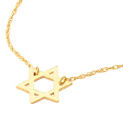 14K Yellow Gold Mini Star Of David Necklace