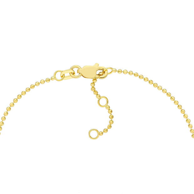 14k Gold Single Diamond on Bead Bracelet