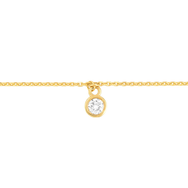 14k Yellow Gold Diamond Charm Bracelet