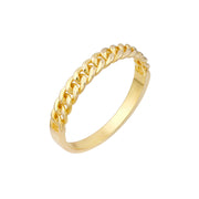 14K Yellow Gold Curb Chain Design Ring