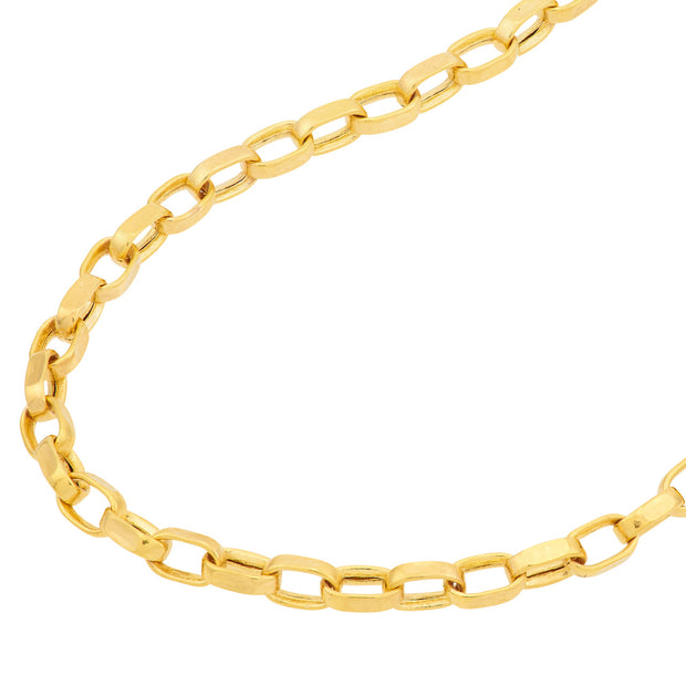 14K Yellow Gold Mini Rectangular Link Choker Chain Necklace