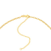 14K Yellow Gold Mini Rectangular Link Choker Chain Necklace