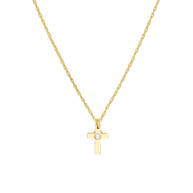 14K Yellow Gold 1.1pt. Diamond Cross Pendant