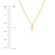 14K Yellow Gold 1.1pt. Diamond Cross Pendant