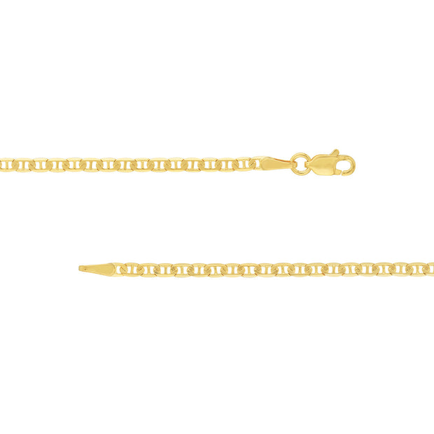 14K Yellow Gold 2.30mm Mariner Chain