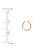 14K Gold 2mm x 15mm Polished Hoop Earrings