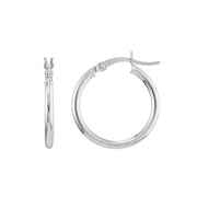 14K Gold 2mm x 20mm Polished Hoop Earrings