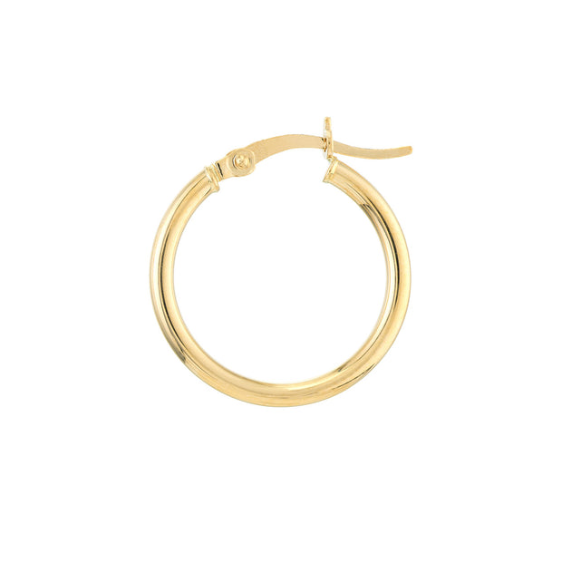 14K Gold 2mm x 20mm Polished Hoop Earrings