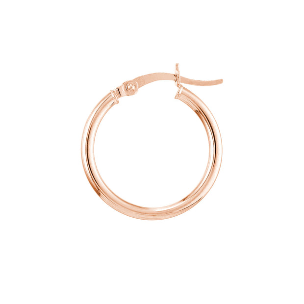 14K Gold 2mm x 20mm Polished Hoop Earrings