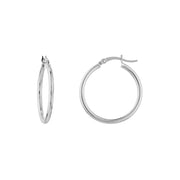 14K Gold 2mm x 25mm Polished Hoop Earrings