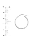 14K Gold 2mm x 25mm Polished Hoop Earrings