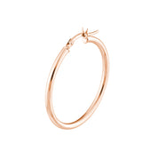 14K Gold 2mm x 30mm Polished Hoop Earrings