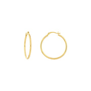 14K Gold 2mm x 30mm Polished Hoop Earrings