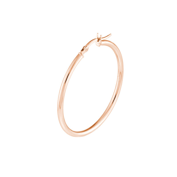 14K Gold 2mm x 35mm Polished Hoop Earrings