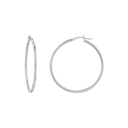 14K Gold 2mm x 40mm Polished Hoop Earrings