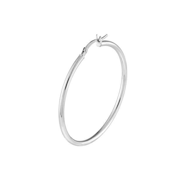 14K Gold 2mm x 40mm Polished Hoop Earrings