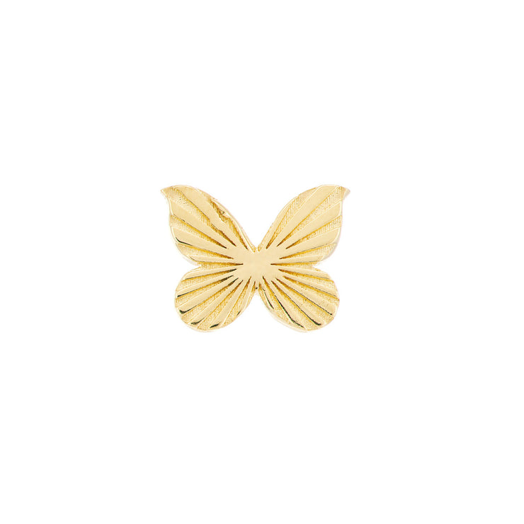 14k Yellow Gold Fluted Butterfly Mini Stud Earrings