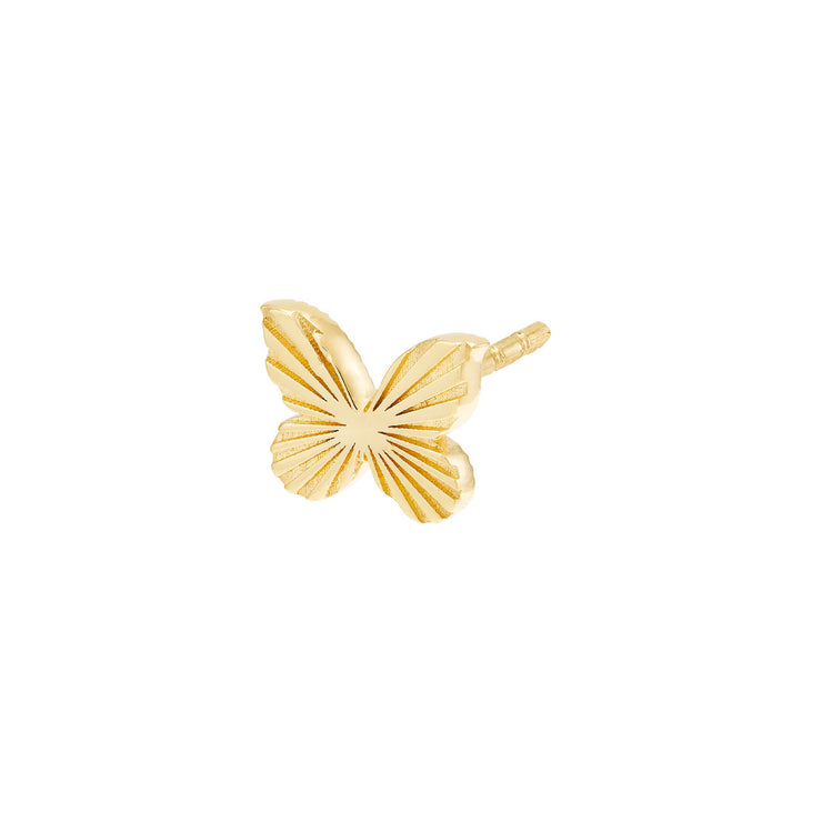 14k Yellow Gold Fluted Butterfly Mini Stud Earrings