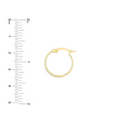 14k Yellow Gold Medium Black Enamel Round Hoops