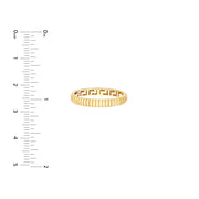 14K Yellow Gold Snake Diamond Cut Pattern Ring