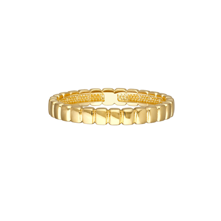 14K Yellow Gold Skinny Tag Band Ring