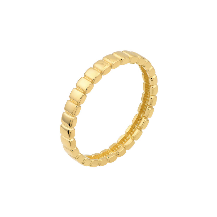 14K Yellow Gold Skinny Tag Band Ring